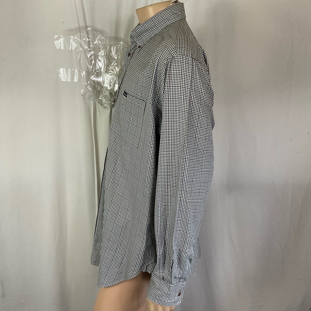 Faconnable Black White Check Pattern Classic Long… - image 4